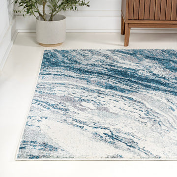 Kassia Contemporary Glam Abstract Marble Area Rug